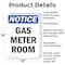 Signmission Gas Meter Room, 10 in W x Rectangle, Aluminum OS-2PACK-NS-A-1014-V-13013 - alternate 3